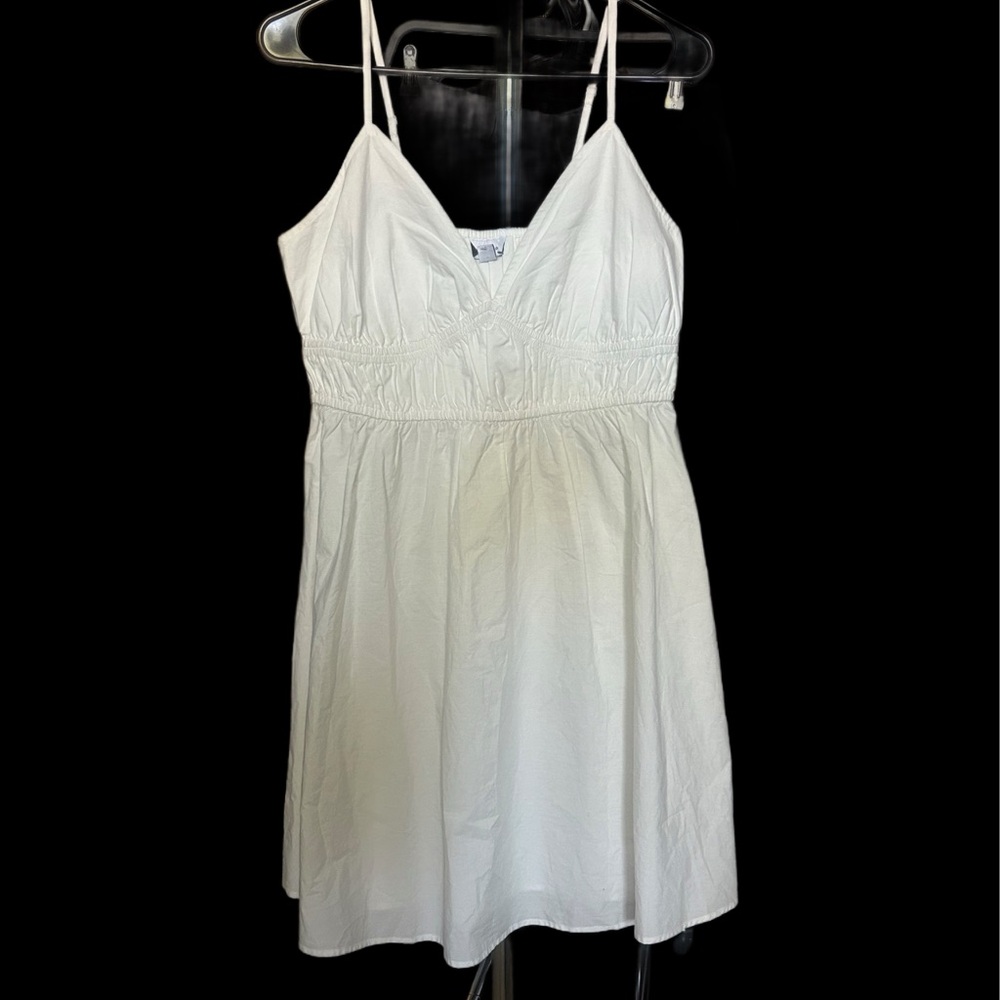 Topshop White Mini Dress with Gathered Waist